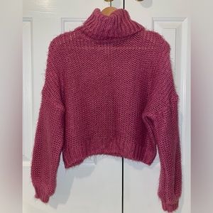 Fuschia turtleneck sweater
